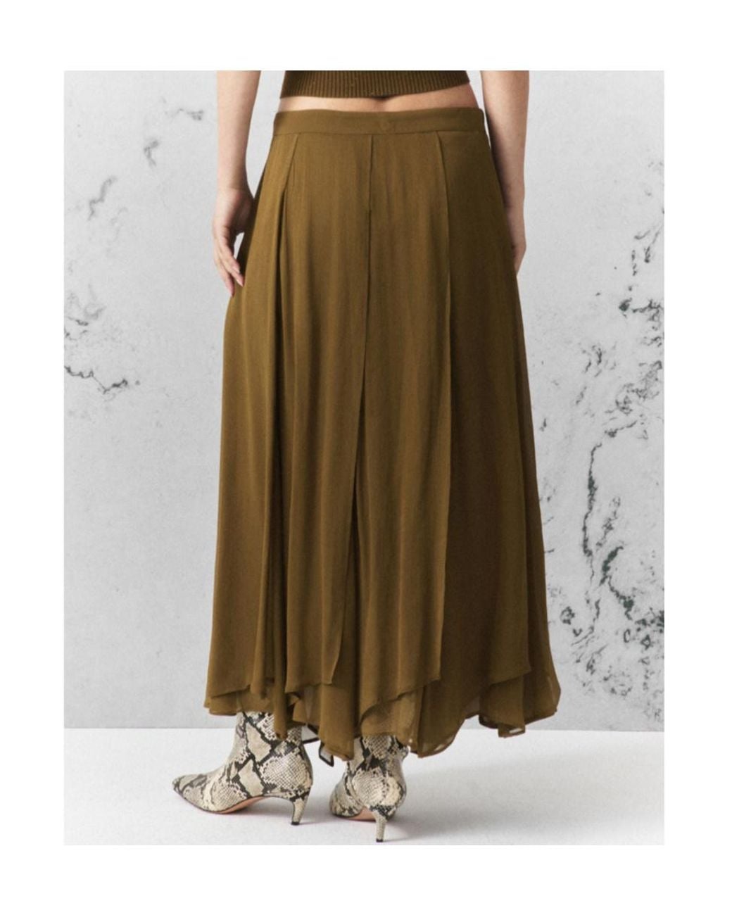 Marella Green Crepon Skirt