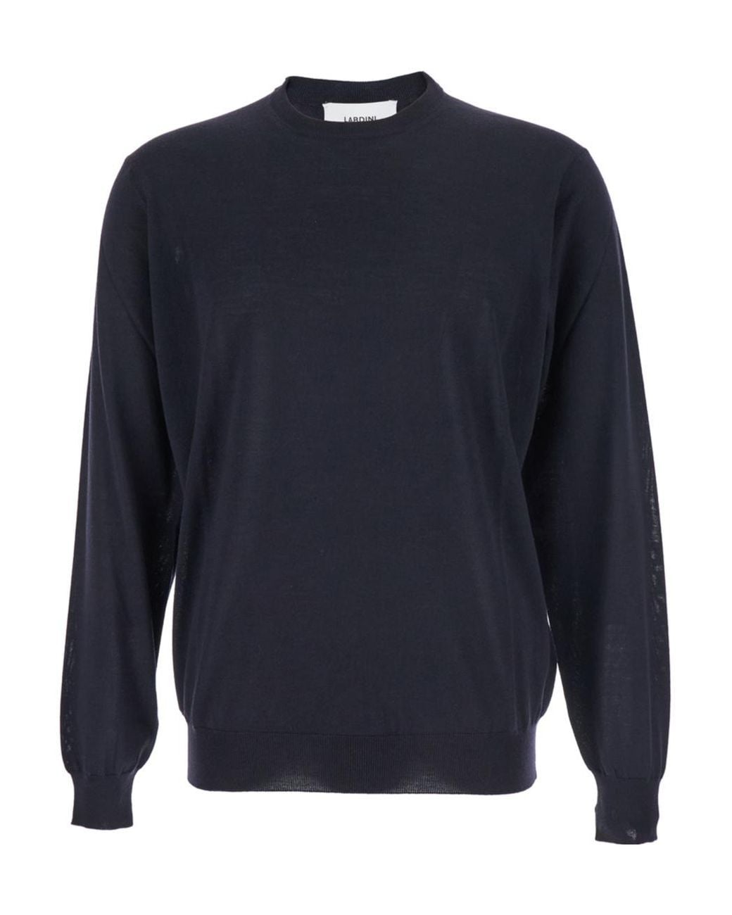 Lardini Blue Crewneck Ribbed-Hem Sweater for men