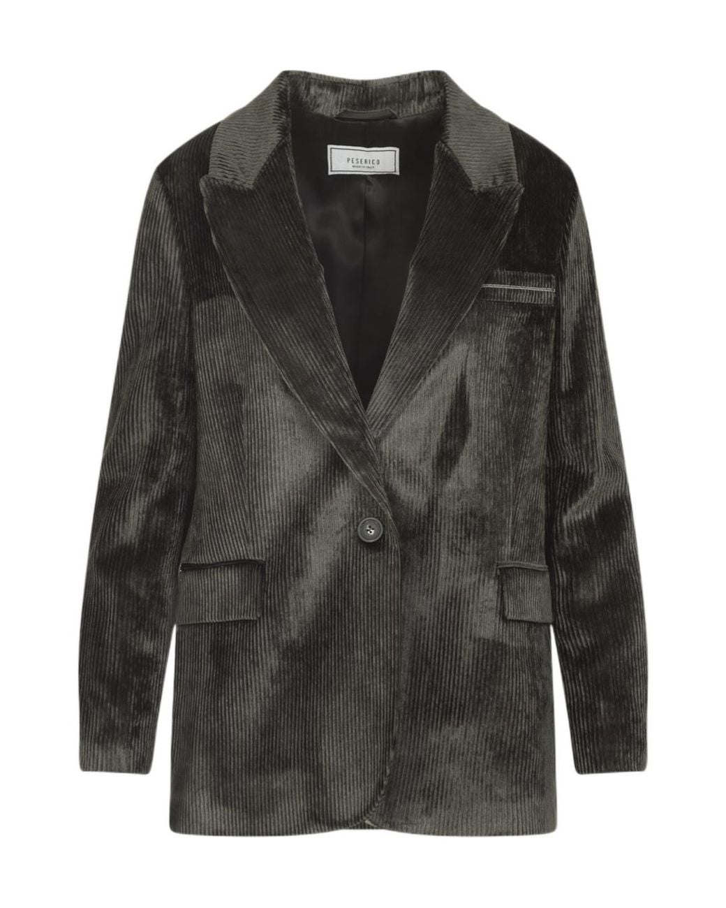 Peserico Black Textured Single-Breasted Blazer