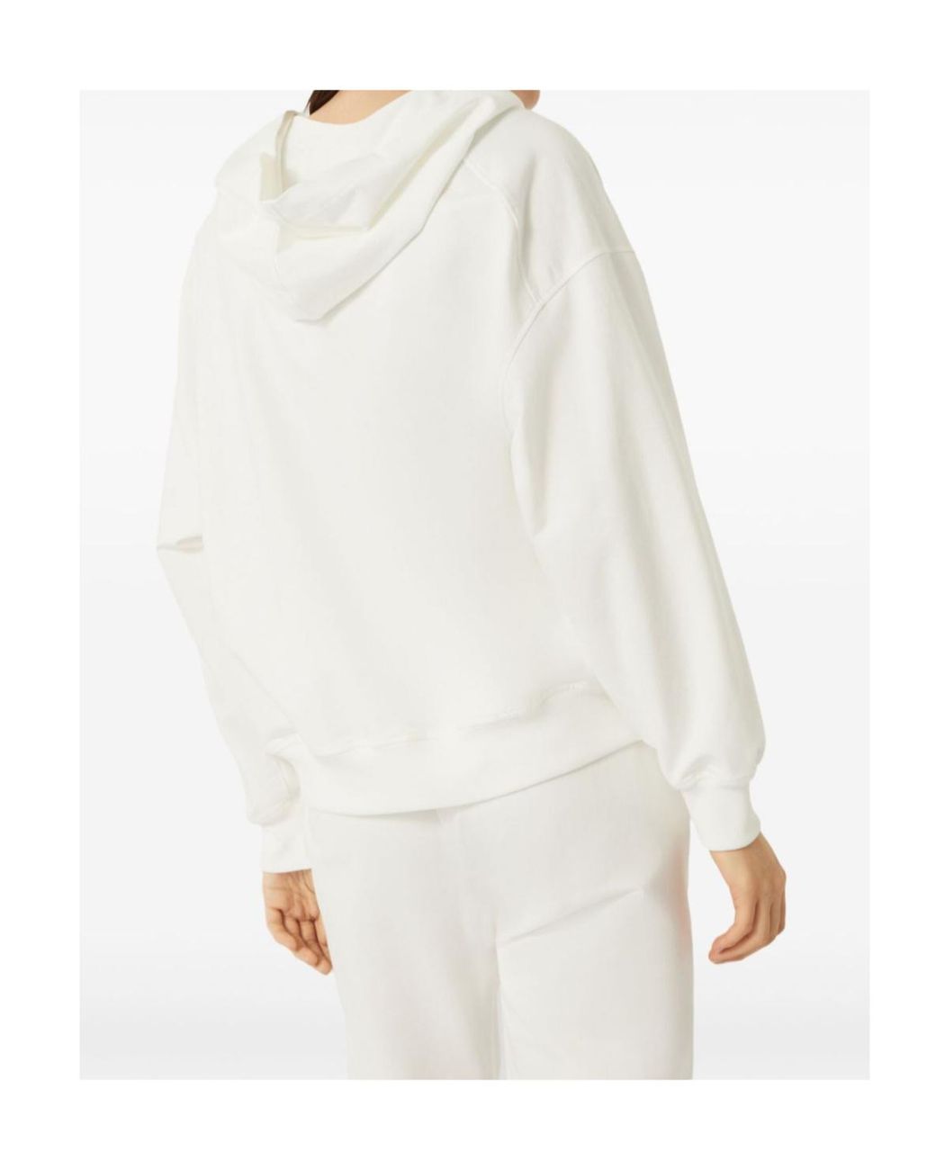 Brunello Cucinelli White Monili-Embellished Zipped Hoodie