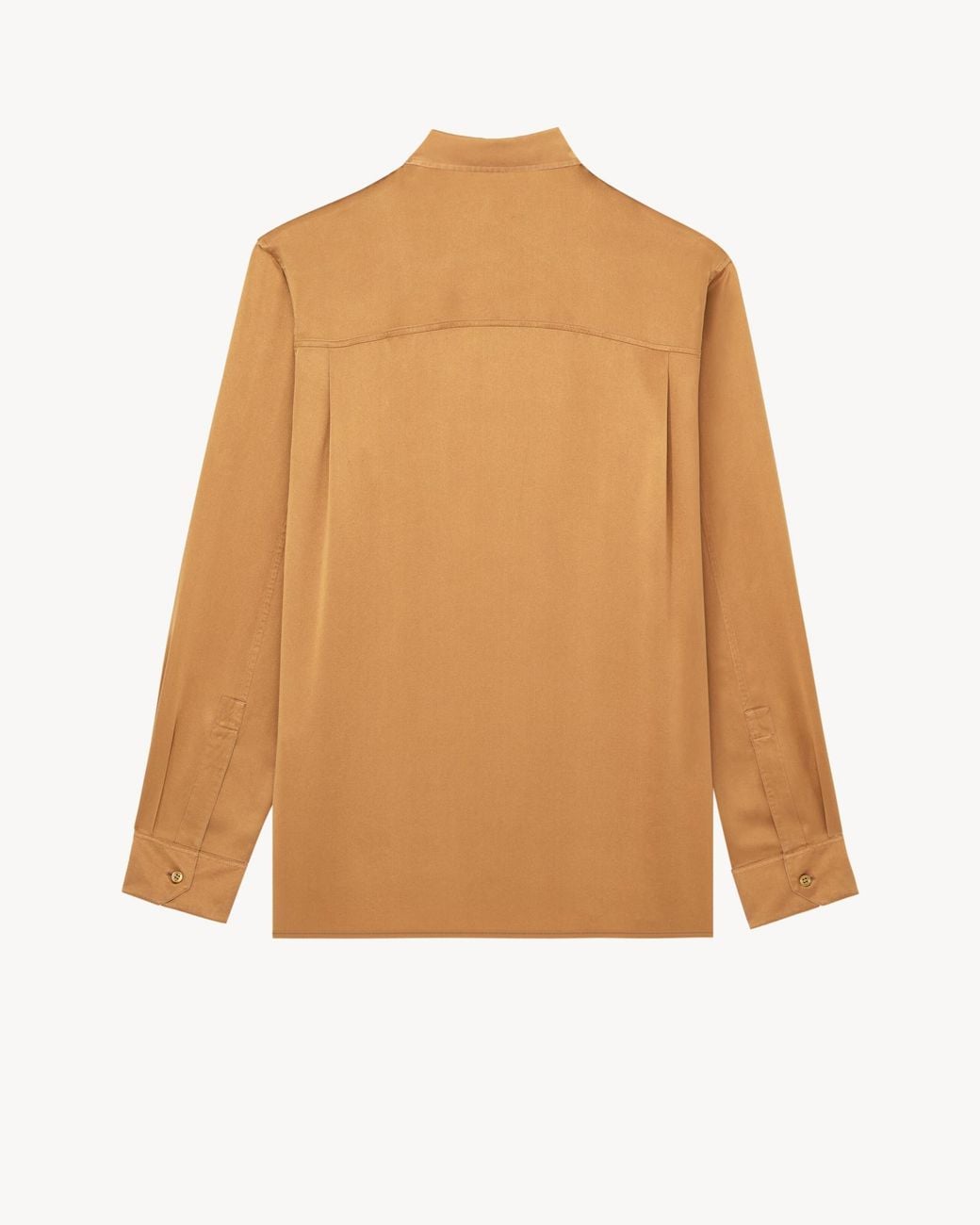 Saint Laurent Natural Button-Up Long-Sleeved Shirt for men