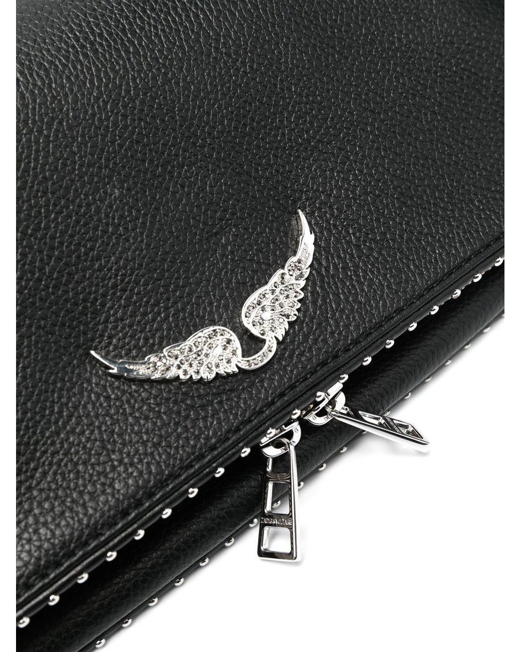 Zadig & Voltaire Black Stud-Embellished Chain-Linked Shoulder Bag