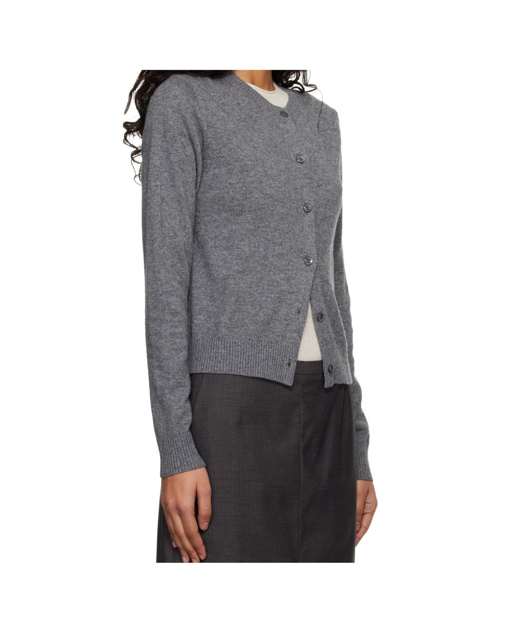 DUNST Gray Essential Crewneck Knit Cardigan