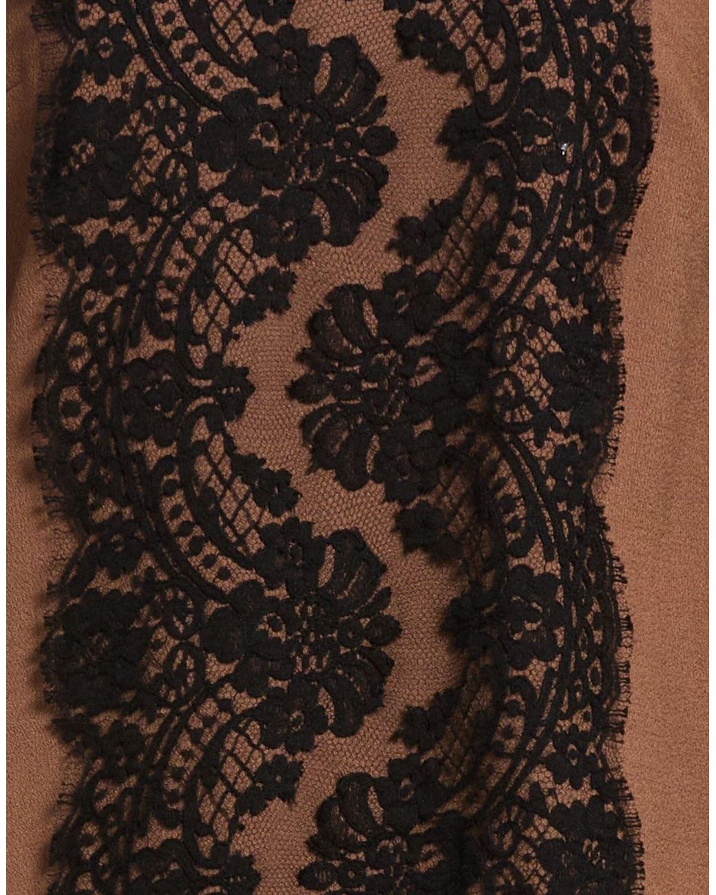 Dolce & Gabbana Brown Crepelong Tops