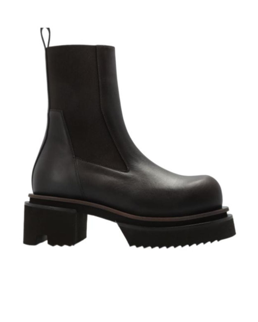 Rick Owens Black Beatle Bogun Platform Chelsea Boots