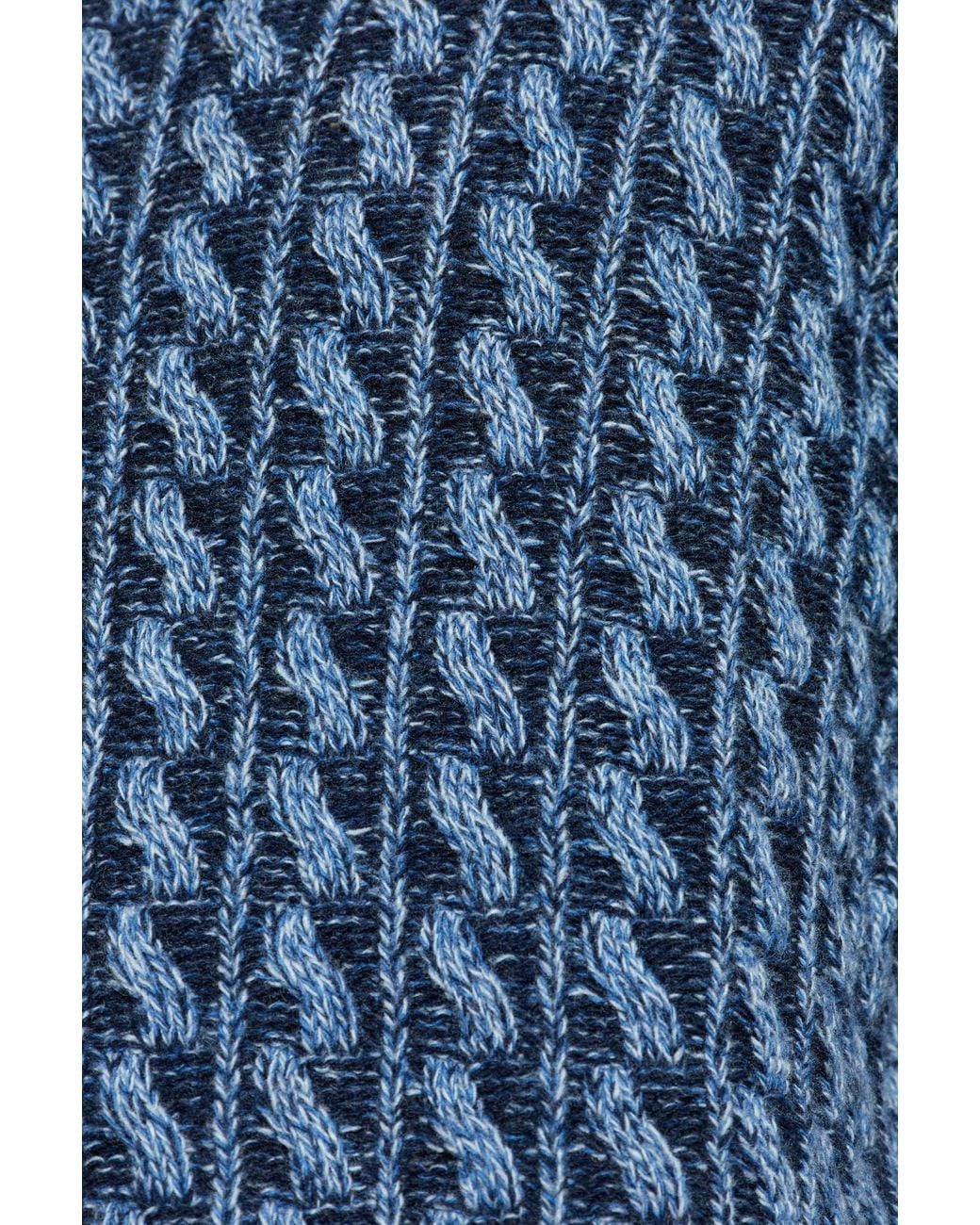 Etro Blue Cable Knitted Crewneck Jumper for men