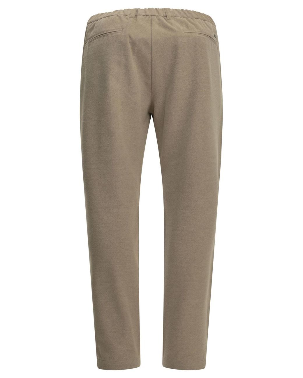 Herno Gray Elasticated Waist Straight-Leg Trousers for men
