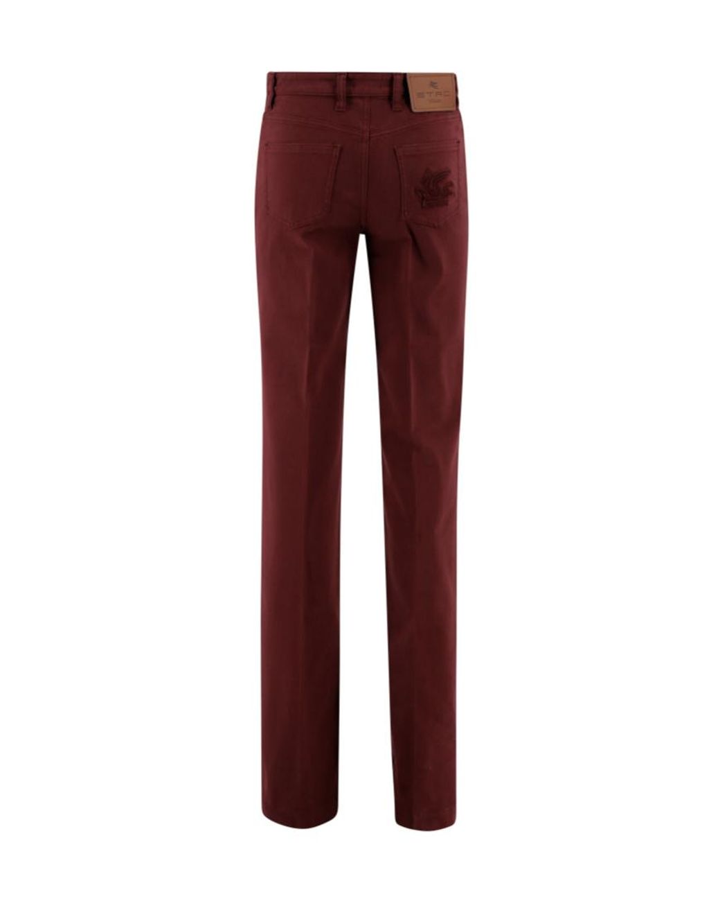 Etro Red Logo Patch Straight-Leg Trousers