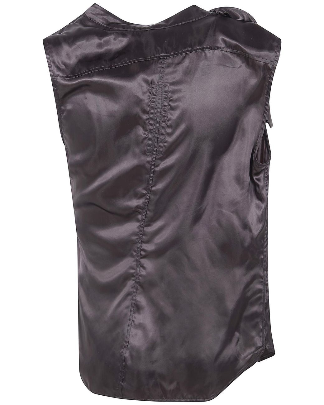 Rick Owens Gray Asymmetric Hem Draped Top