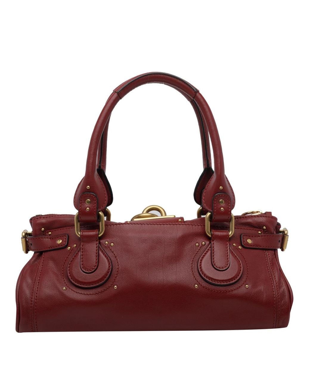 Chloé Red Chloé Paddington Lock Plaque Shoulder Bag