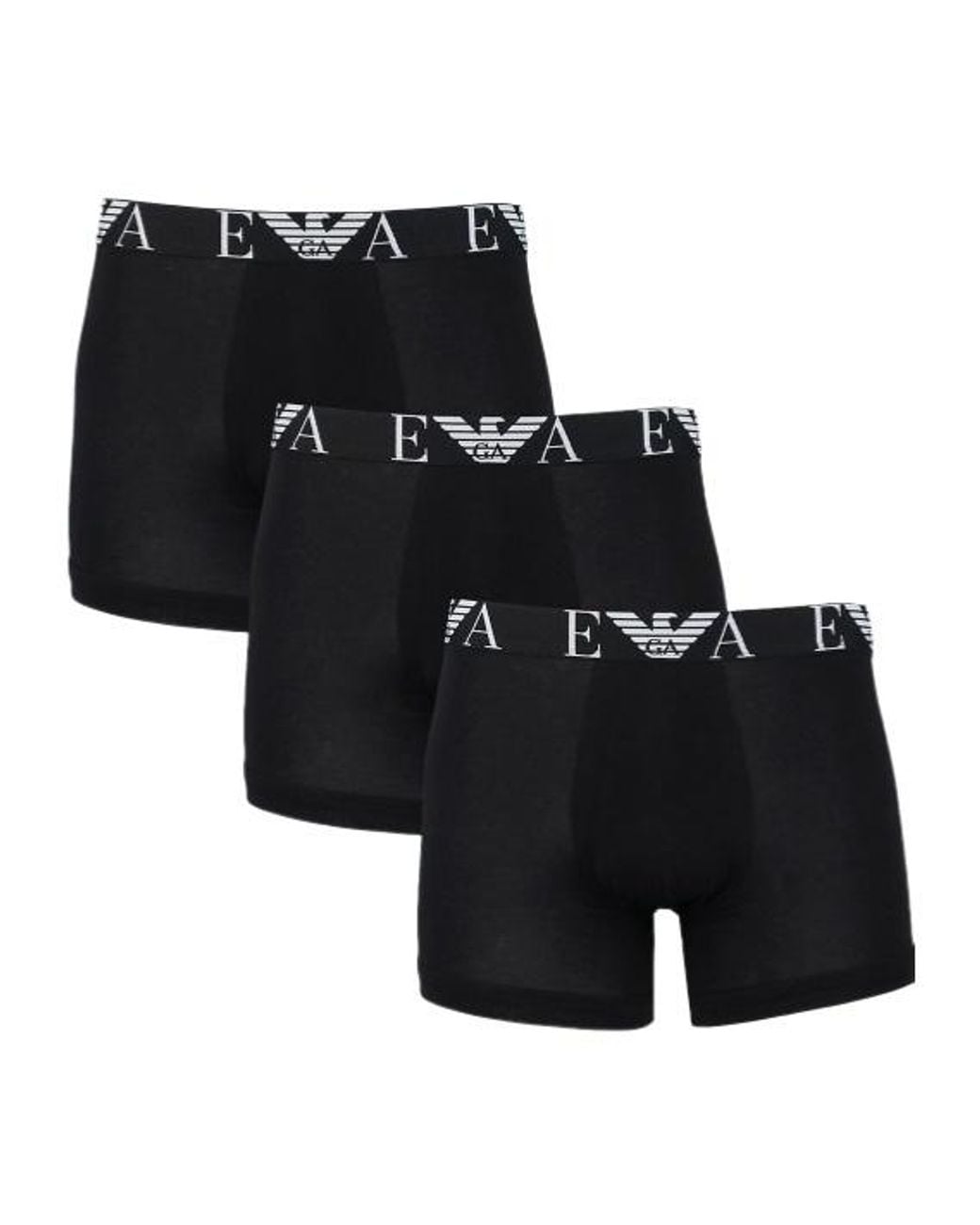 Emporio Armani Black Logo-Waistband Boxers Set Of 3 for men