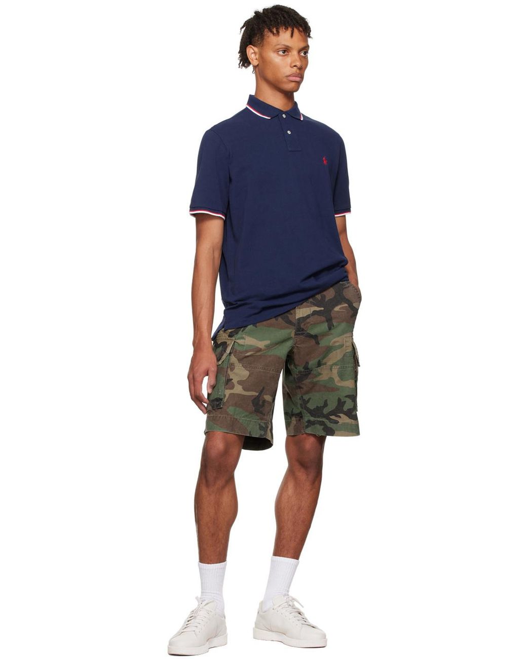 Ralph Lauren Blue Polo Tipped Short Sleeve Polo Shirt for men