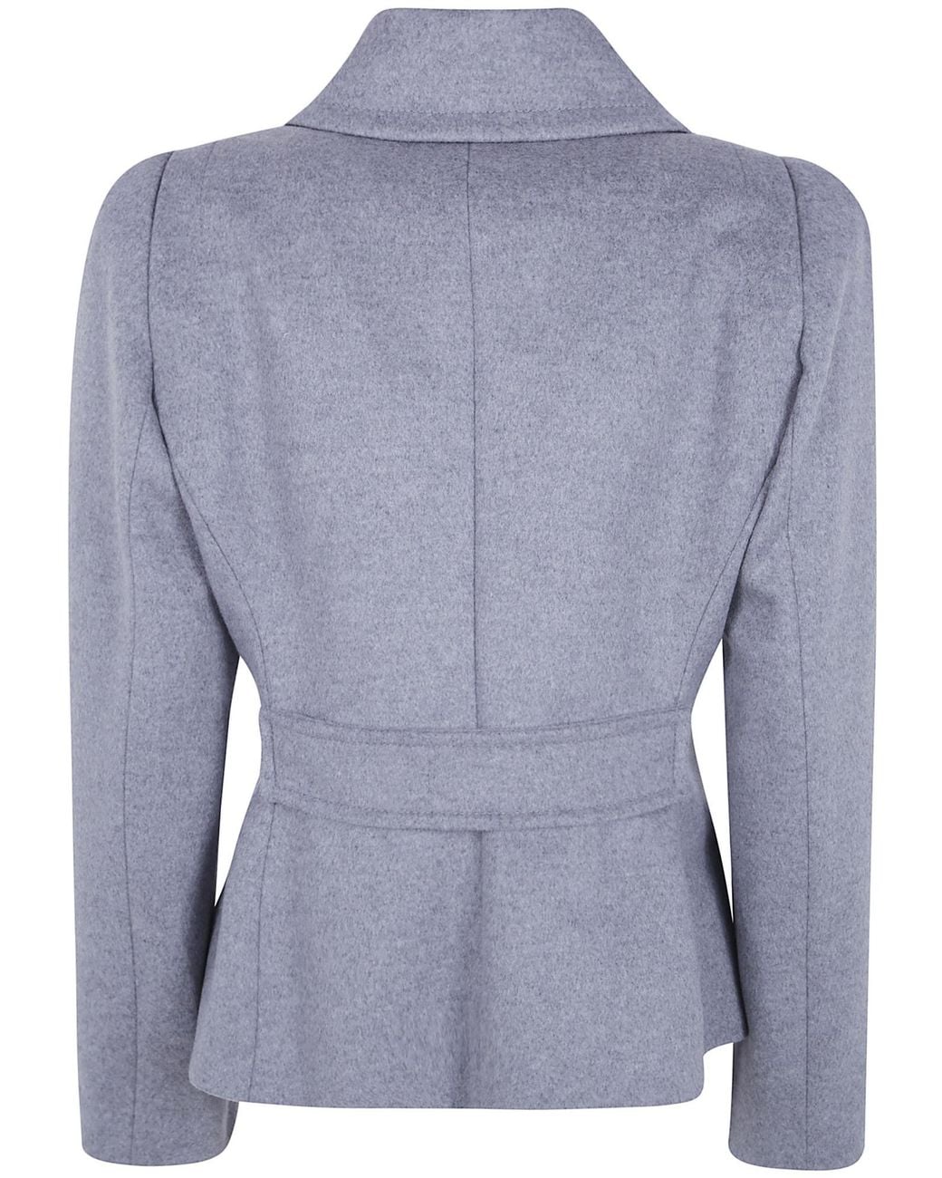 7 For All Mankind Blue Double Breasted High Shoulder Jacket
