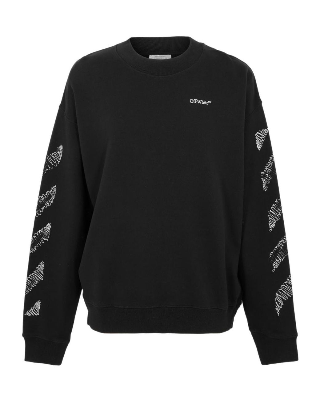 Off-White c/o Virgil Abloh Black Scrib Skate Crew Sweatshirt for men