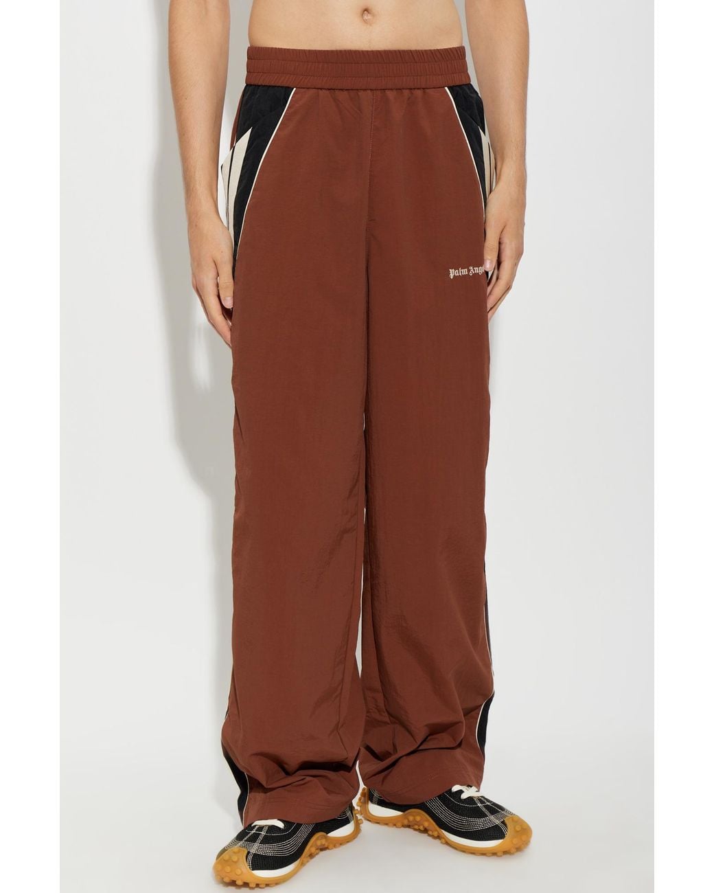 Palm Angels Brown Elastic-Waist Athletic Pants for men