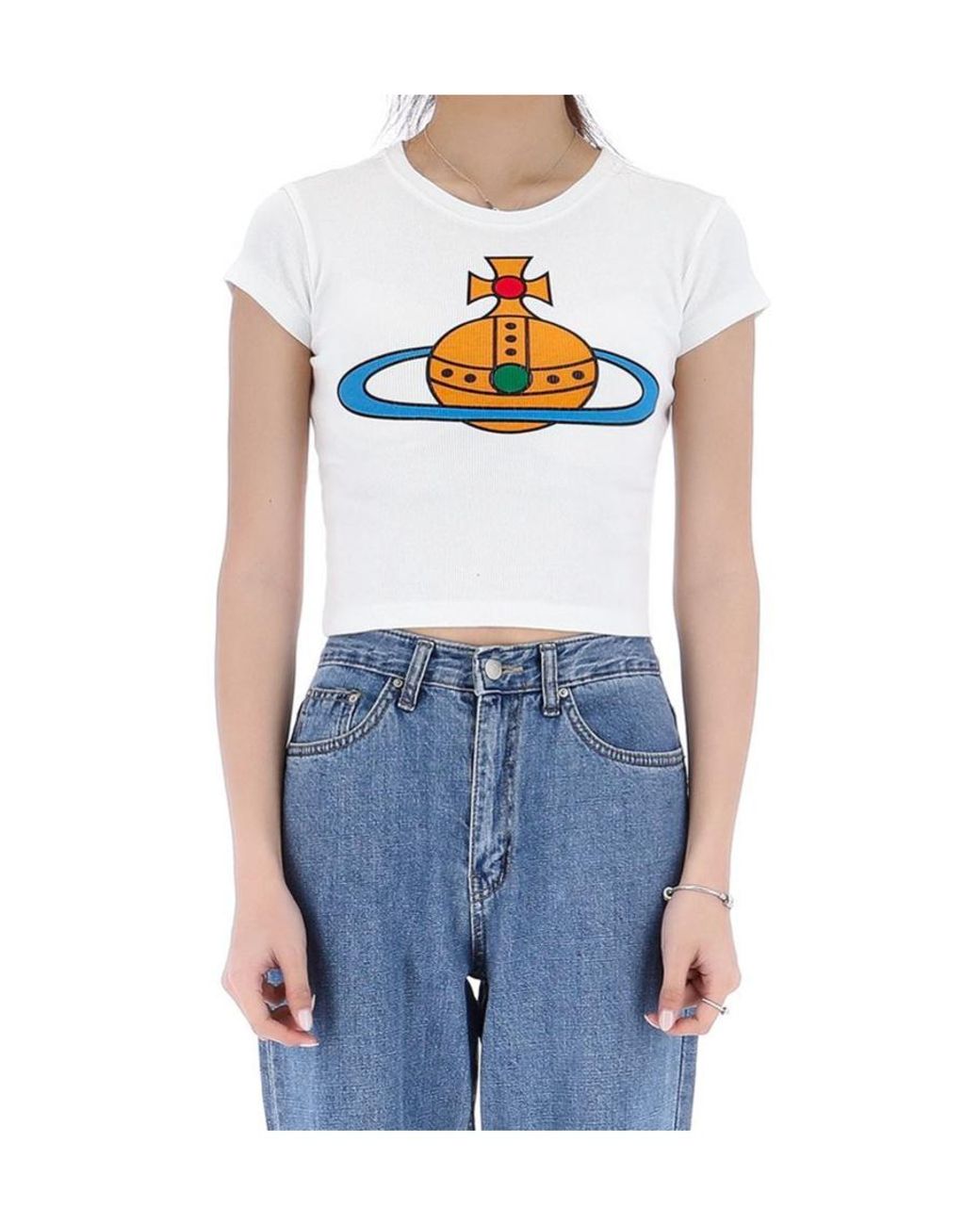 Vivienne Westwood White Oversized Orb Baby Tee