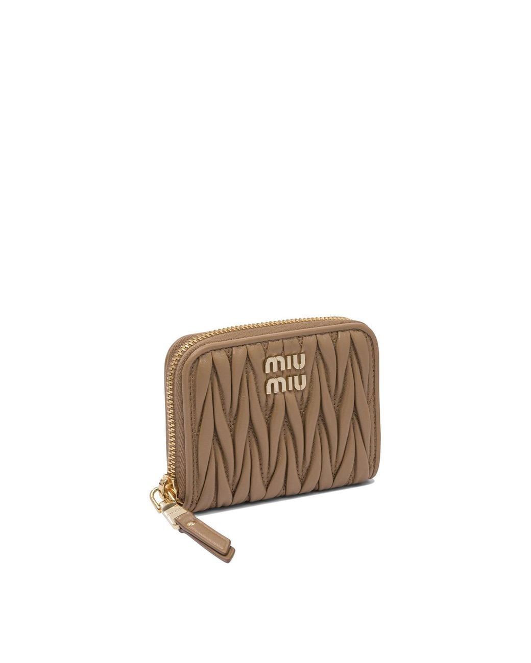 Miu Miu Brown Matelassé Coin Purse