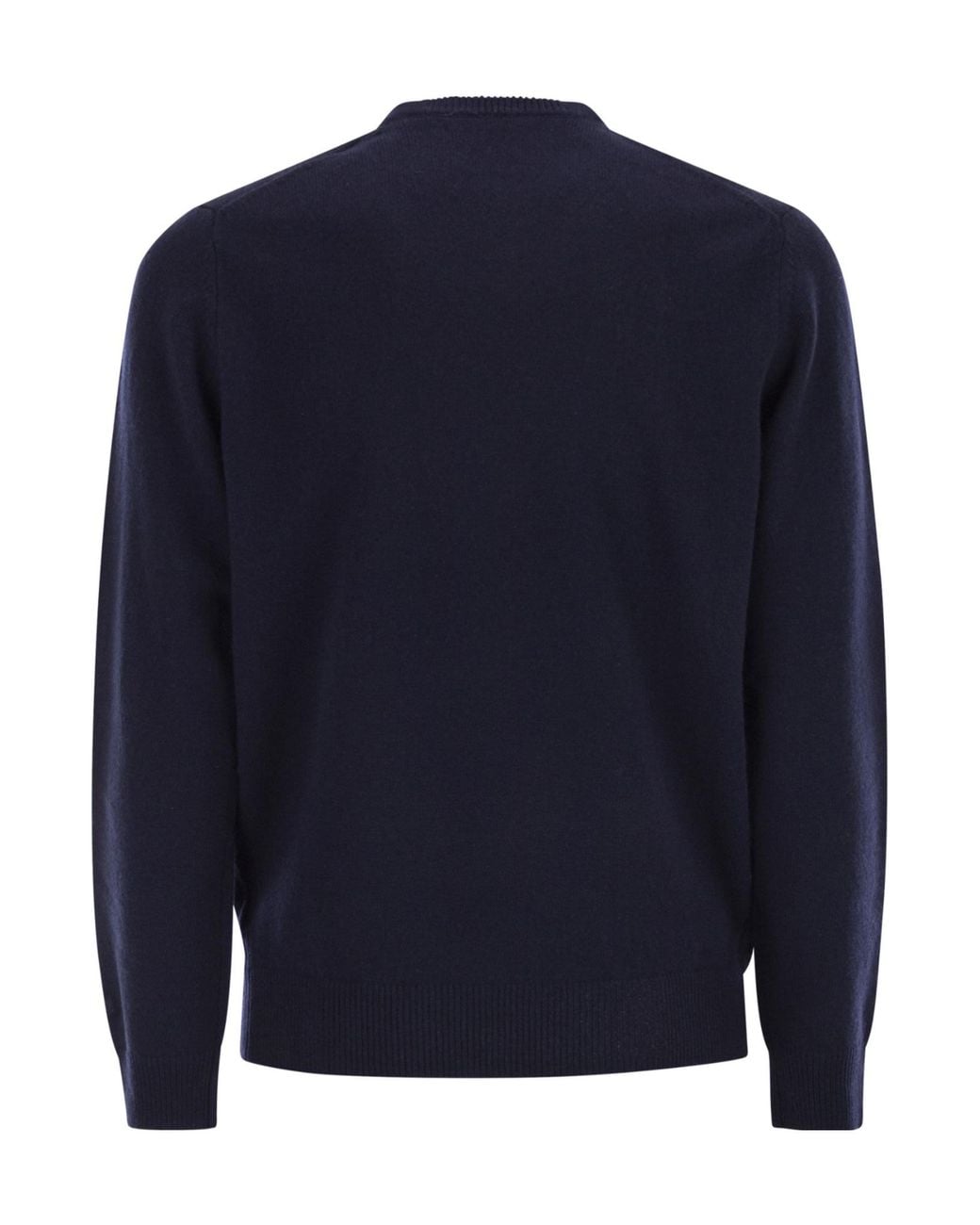 Mc2 Saint Barth Blue Ribbed Crewneck Knitwear for men