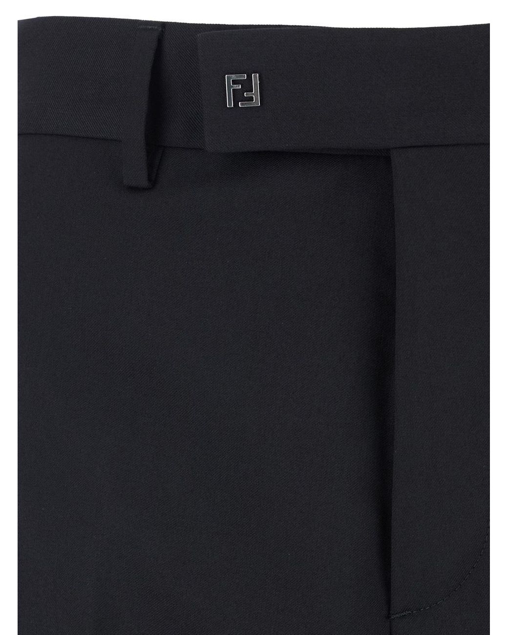 Fendi Black Tailored Straight-Leg Trousers for men