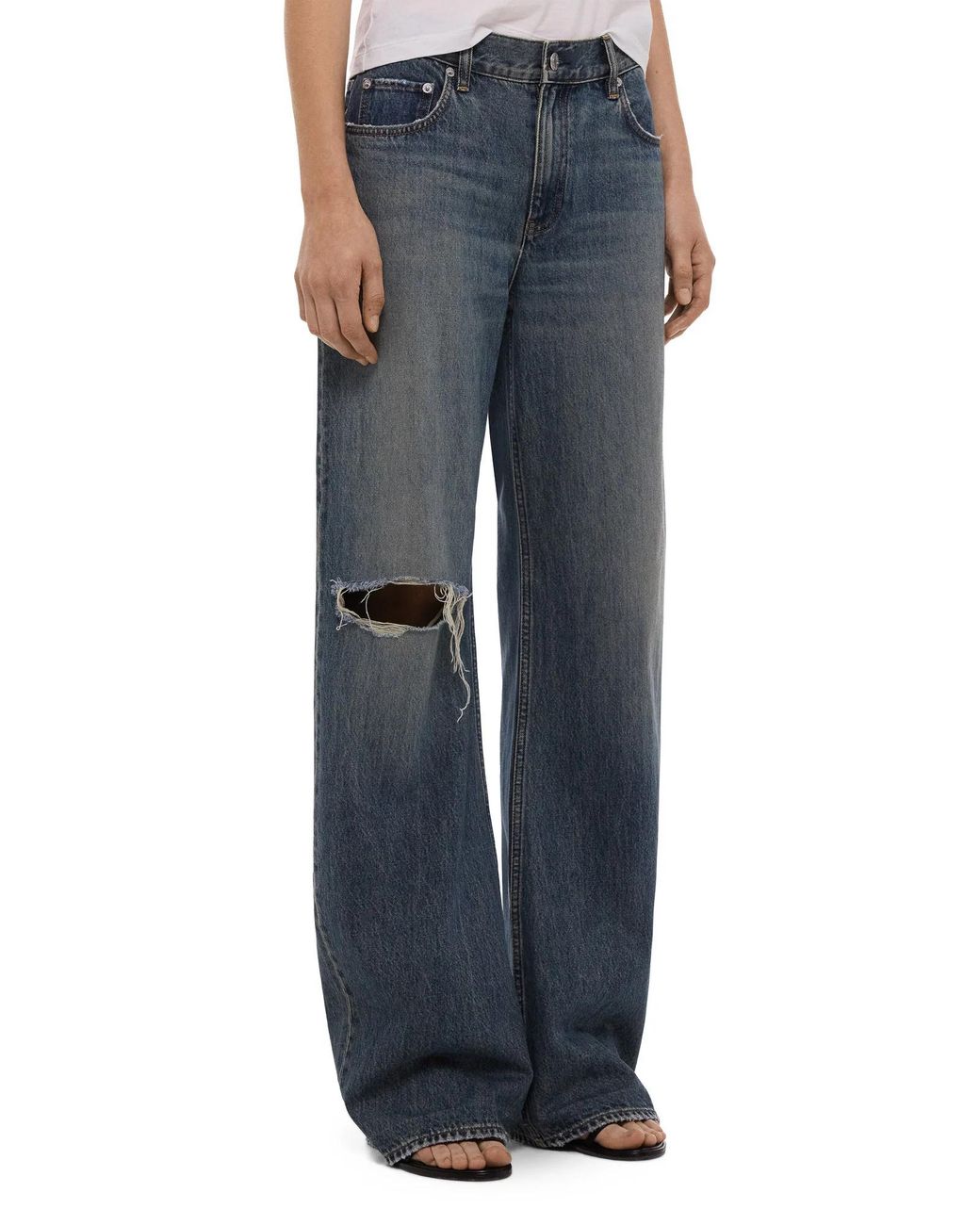 Helmut Lang Blue Ripped Jeans