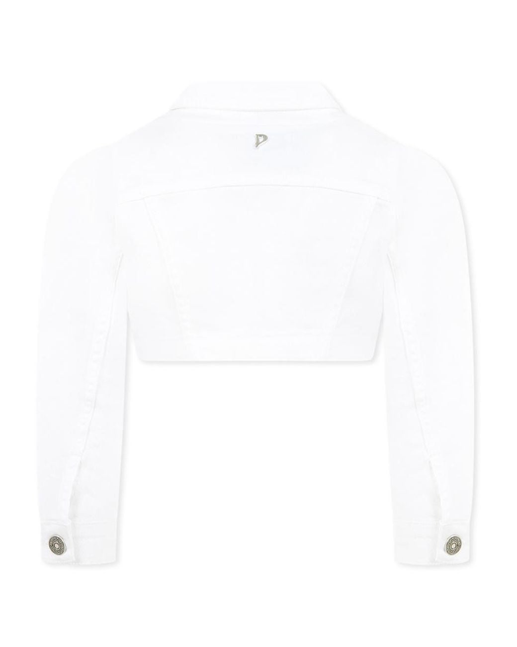 Dondup White Cropped Denim Jacket