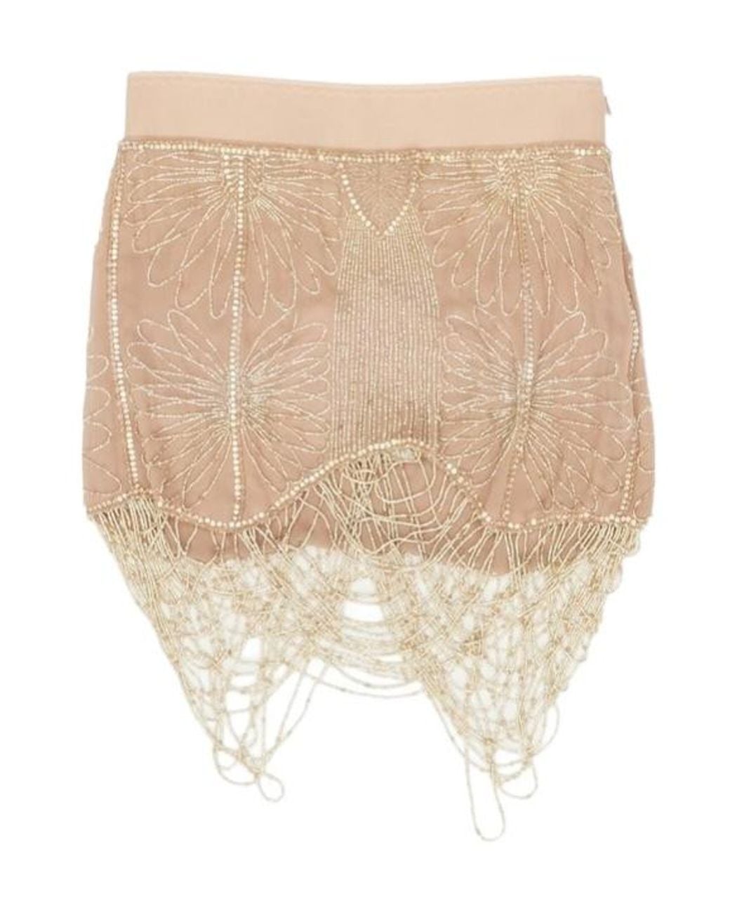 The Attico Natural The Embellished Mini Skirt