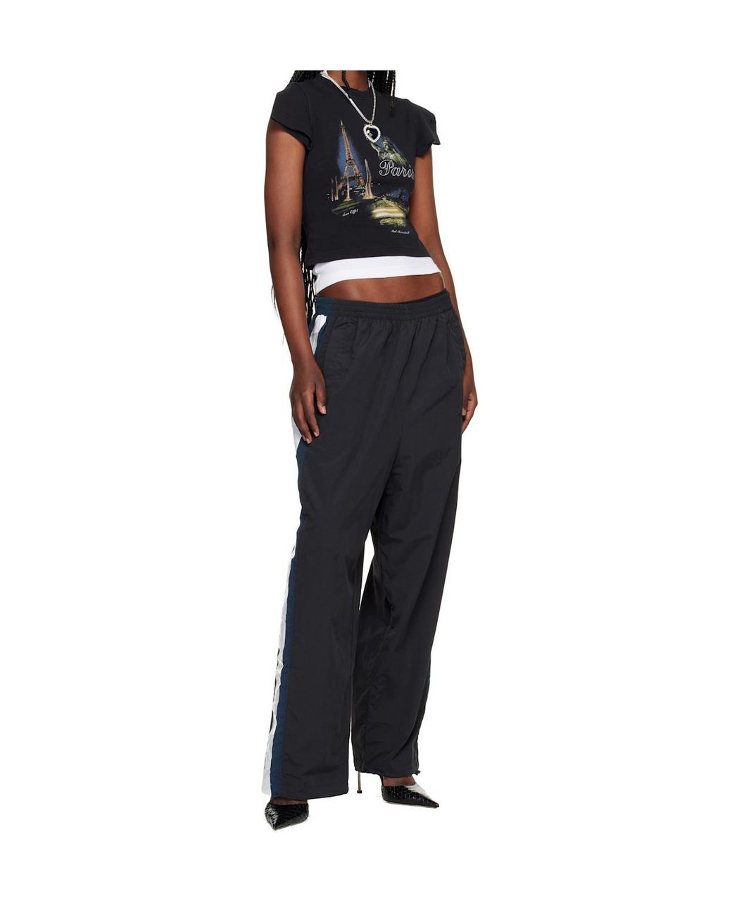 Vetements Black Striped Wide-Leg Track Pants for men