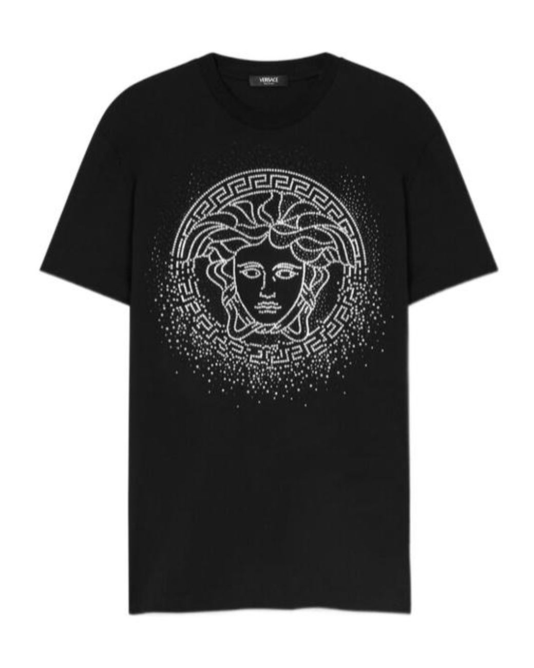 Versace Black Crystal Fading Medusa T-Shirt for men