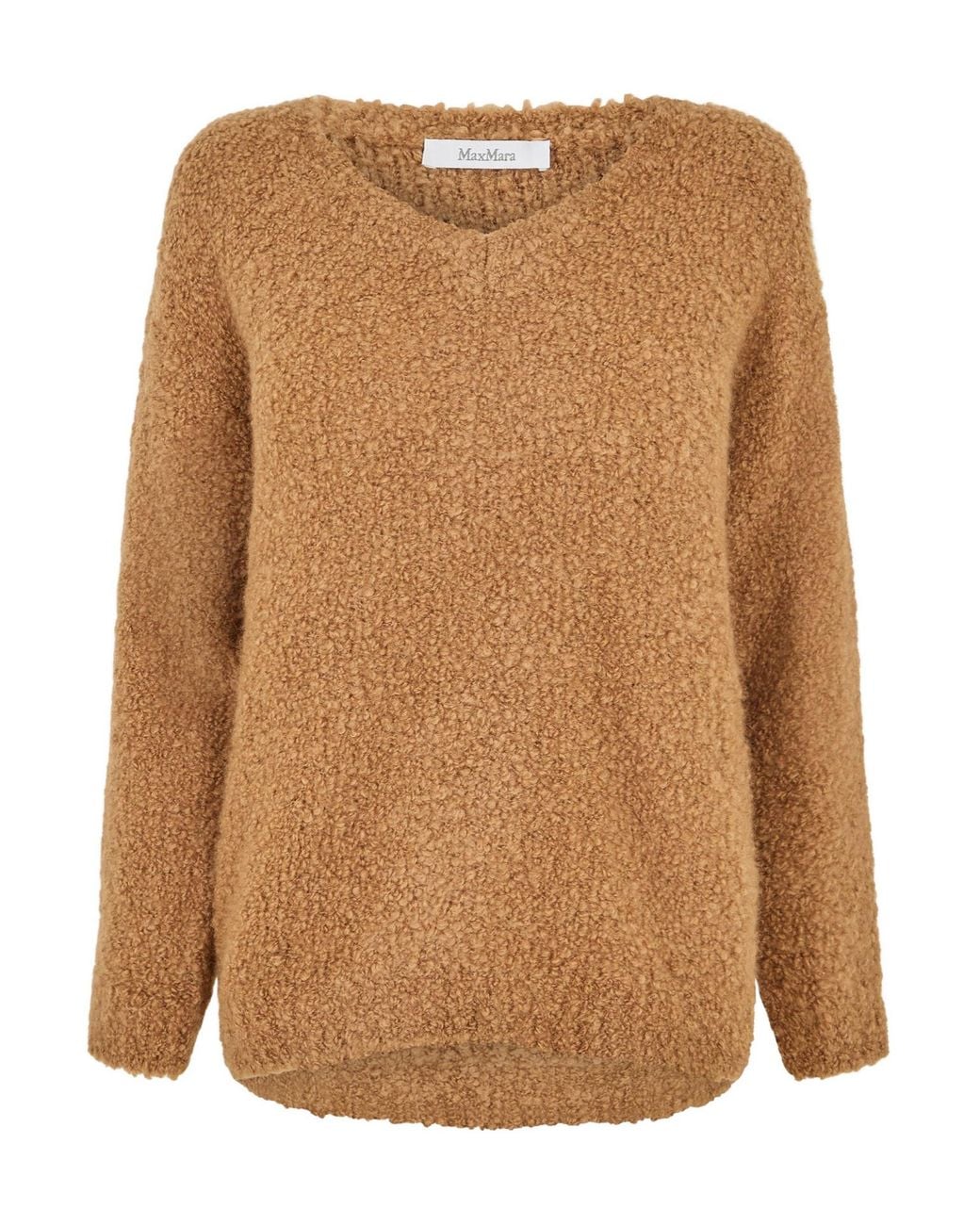 Max Mara Brown V-Neck Knit Sweater