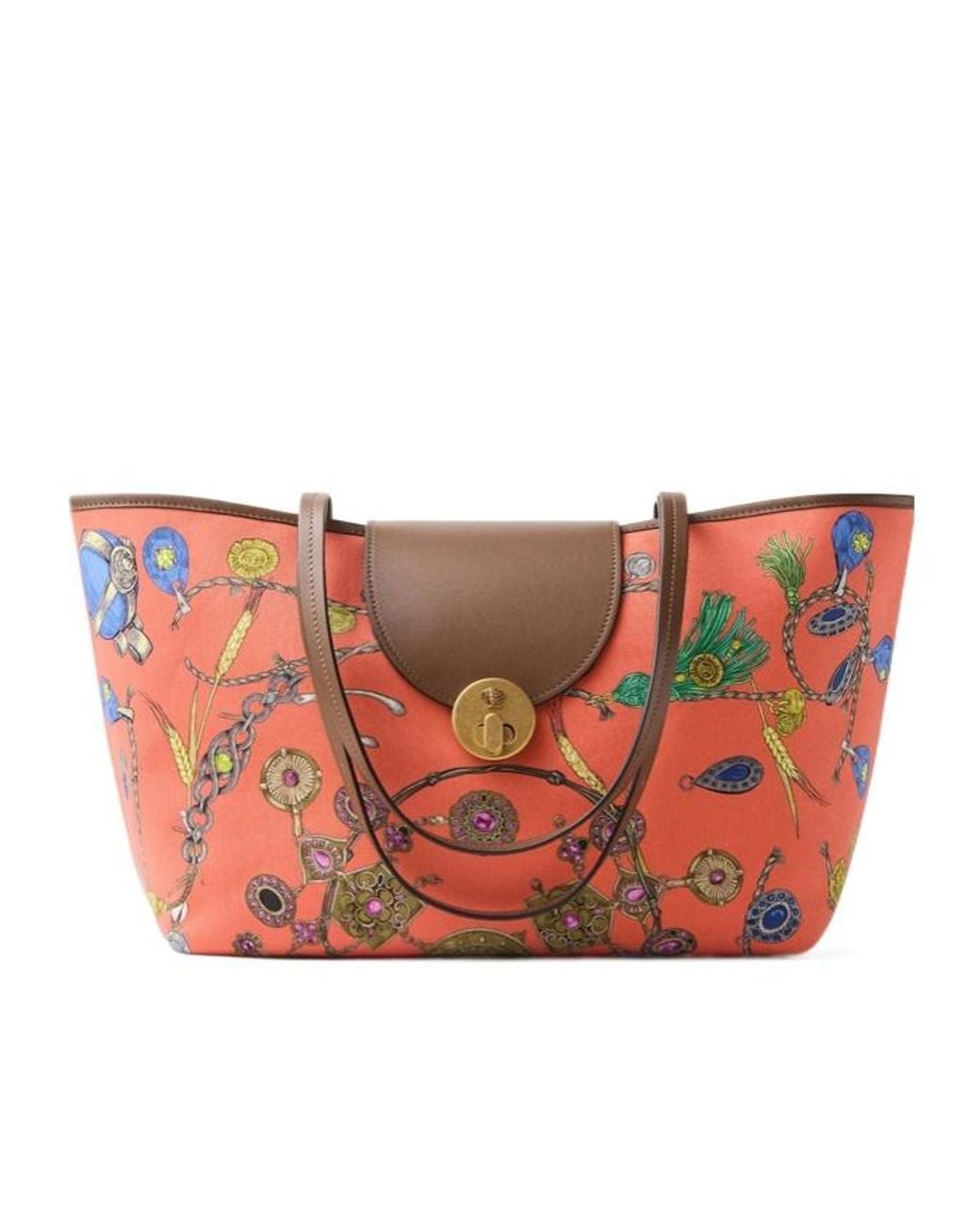 Versace Red St Broken Jewels Small Tote Bag