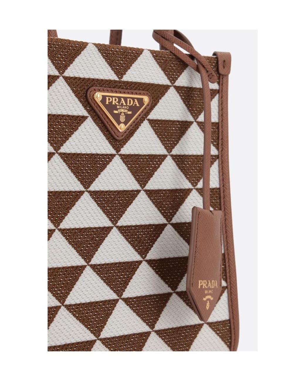 Prada Brown Symbole Logo Shoulder Bag