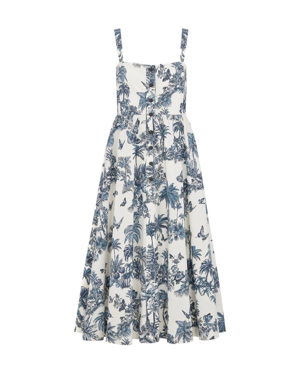 Dior Iviera Mid-Length Flared Dress in Blue | Lyst