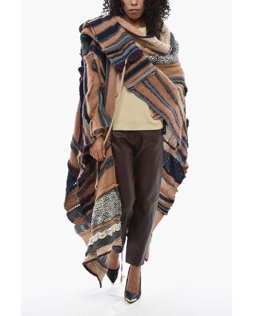 Stella McCartney Black Multi-Pattern Cape