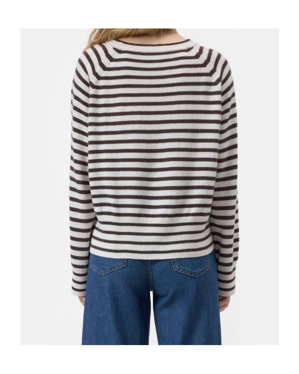 Closed Gray Striped Knitted Sweater