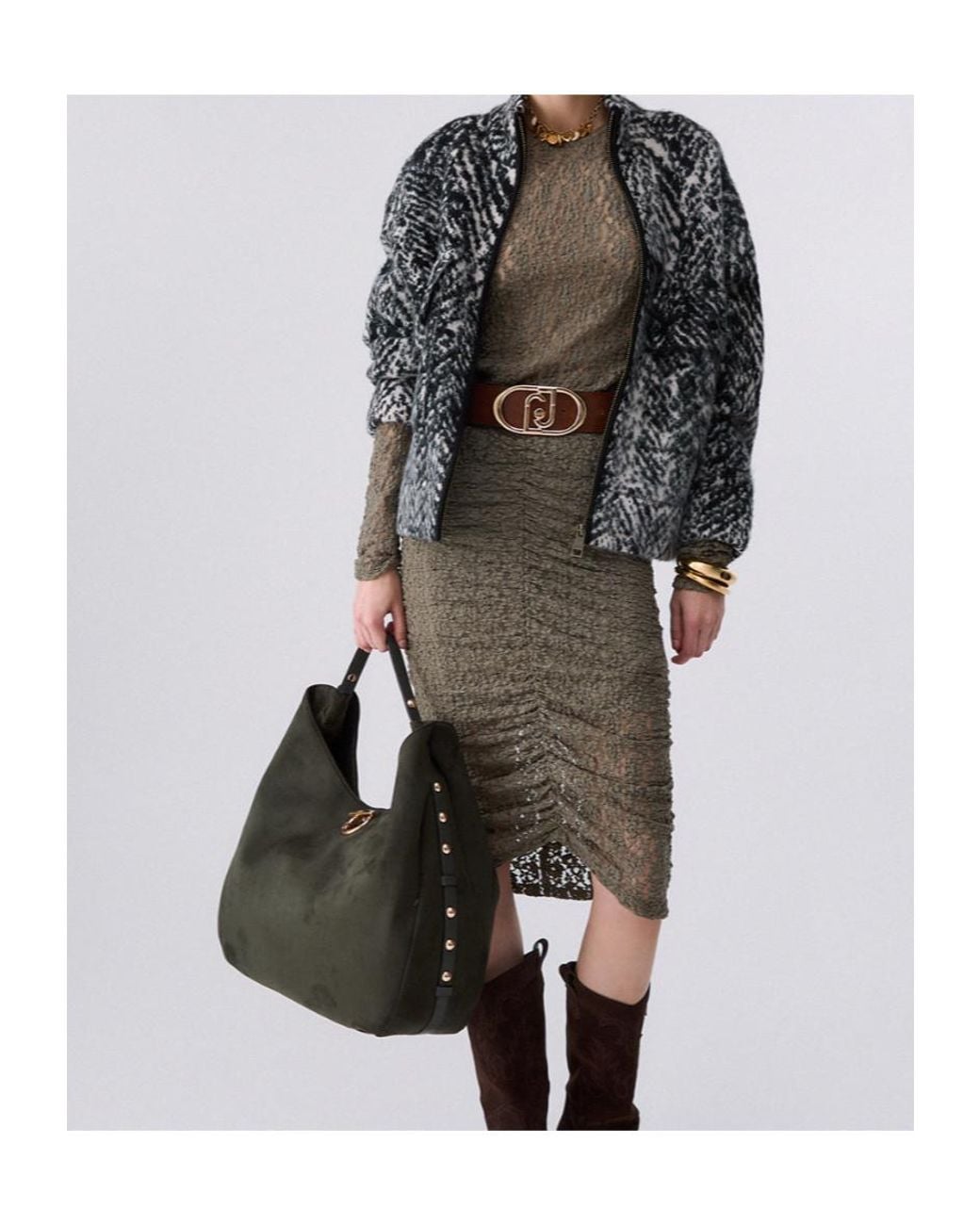 Liu Jo Gray Bomber Jacket