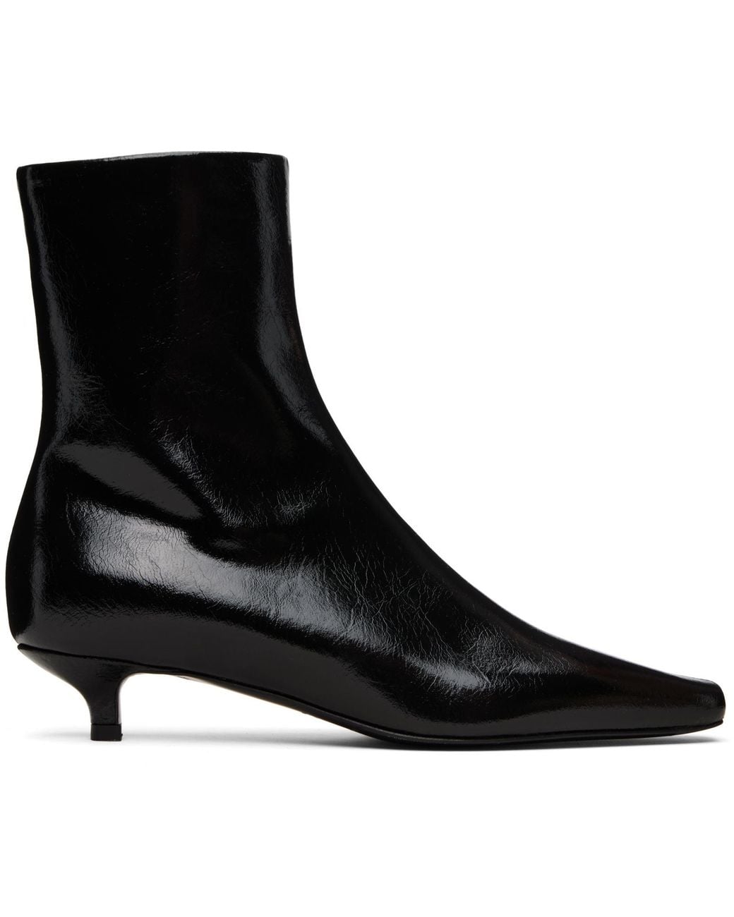 Totême  Black Side Zipper Ankle Boots