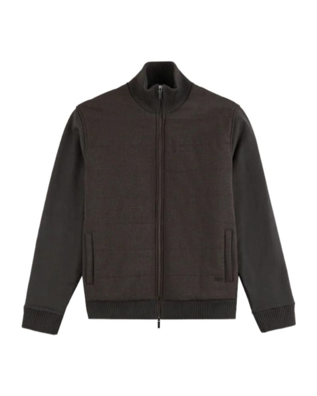 Fay Black Quilted Zip-Up Jacket for men