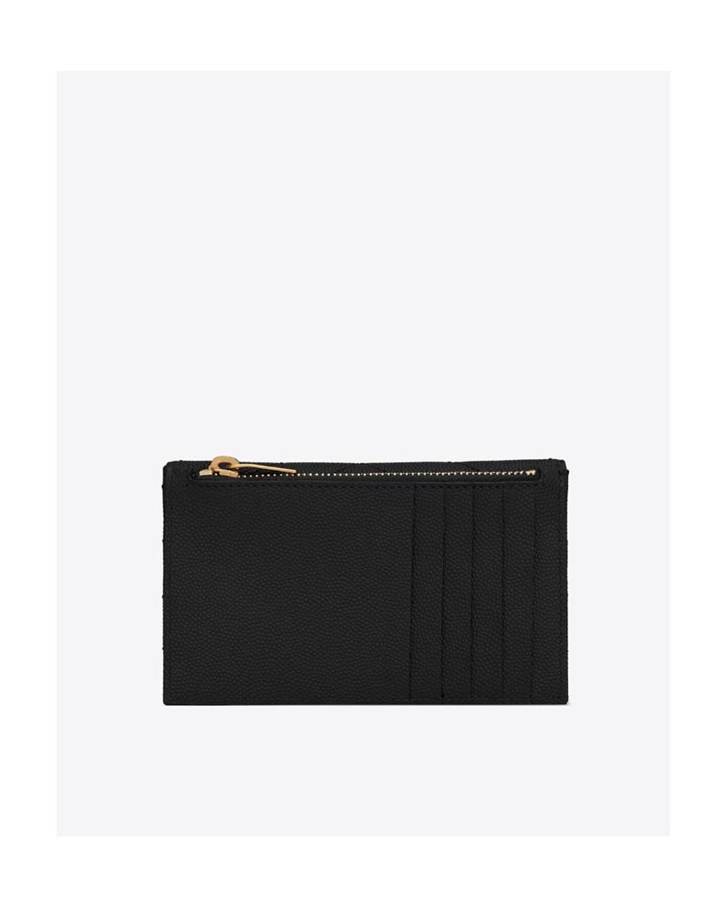 Saint Laurent Black サンローラン カサンドル マトラッセ フラグメント フラップ カード ケース