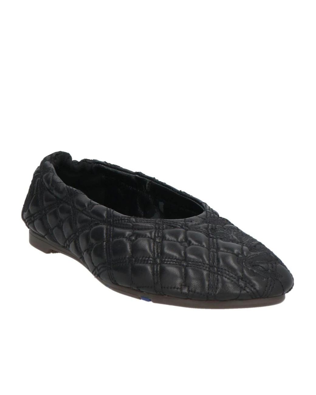 Burberry Black Leather Embroidered Ballet Flats