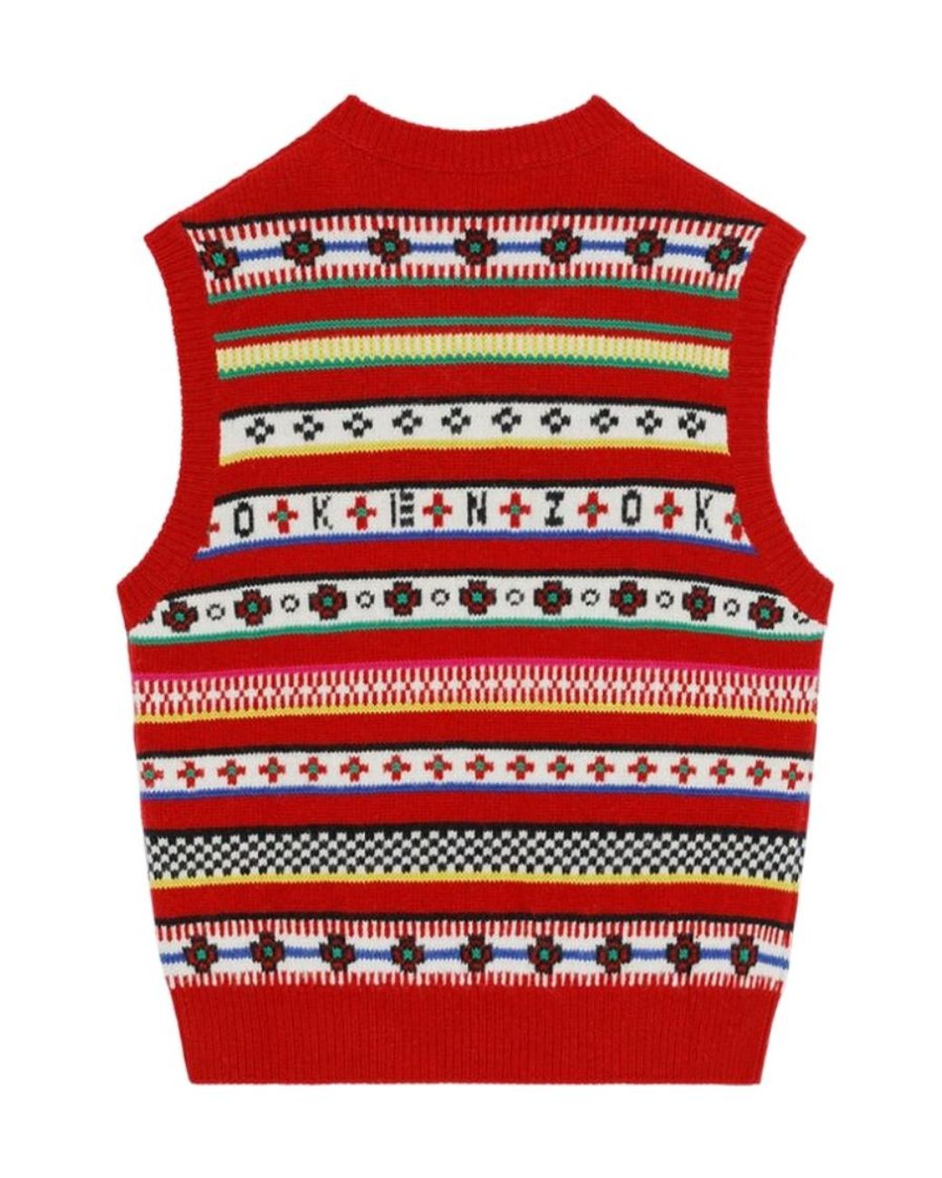 KENZO Red Logo Jacquard Knit Vest for men