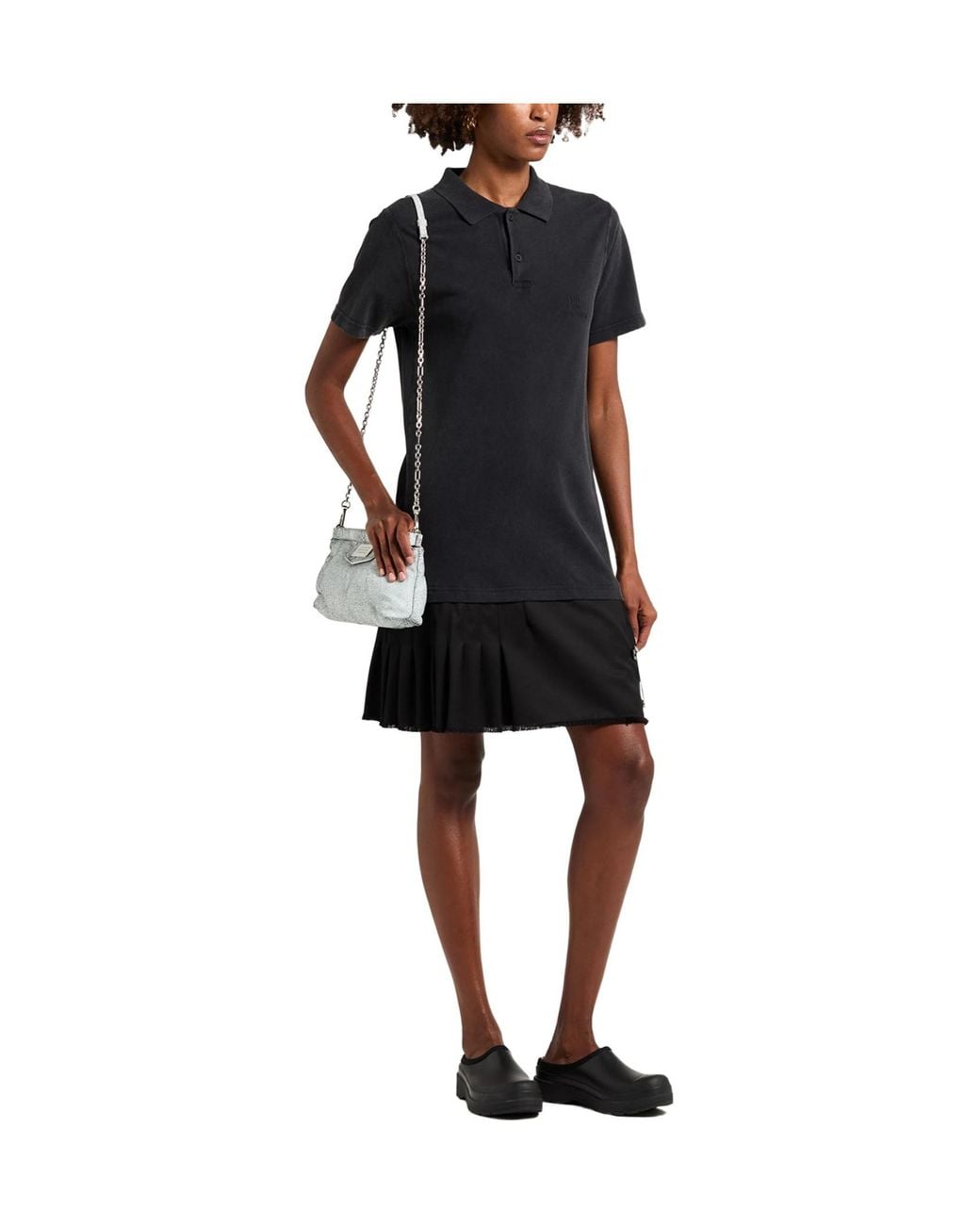 Balenciaga Black Solid-Color Polo Dress
