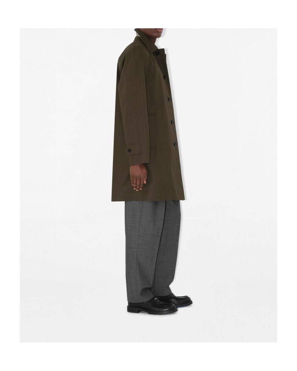 Burberry Green Cotton Gabardine Car Coat for men