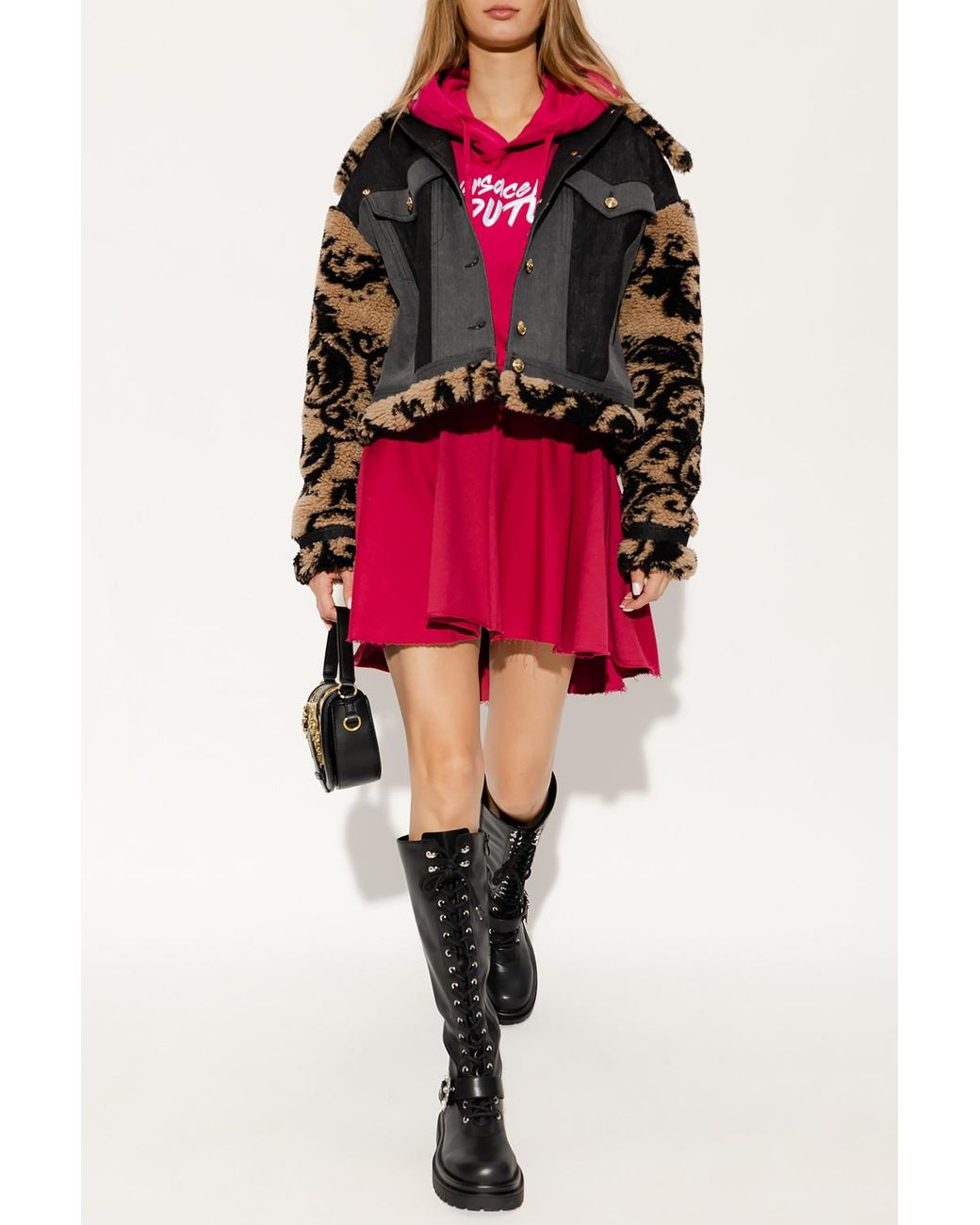Versace Jeans Couture Logo Embroidered Drawstring Hoodie