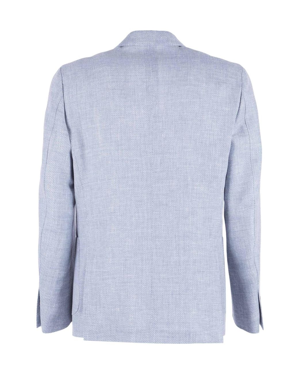 Lardini Blue Double-Breasted Peak-Lapel Blazer for men