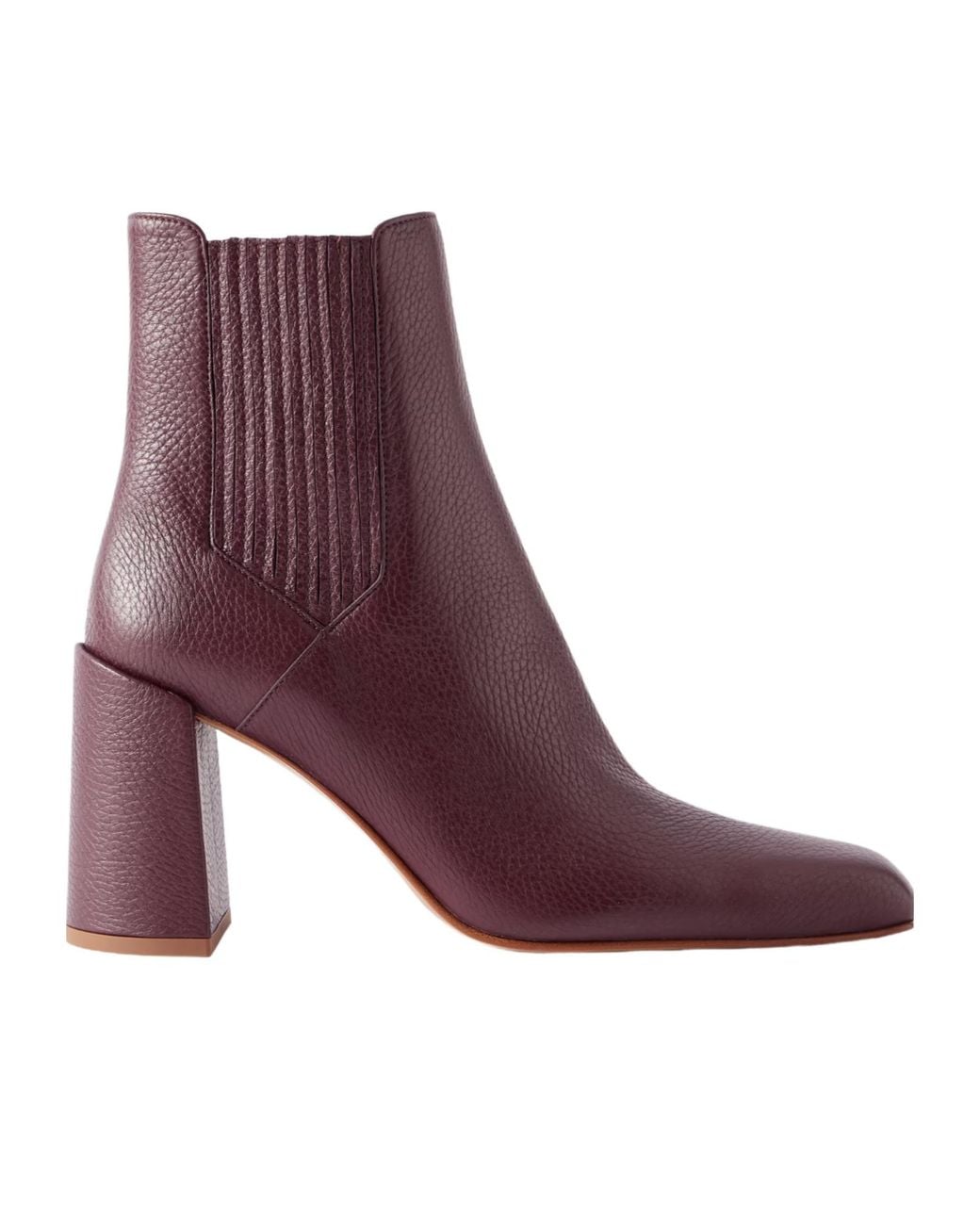 Gabriela Hearst Purple Luke Textured-Leather Chelsea Boots