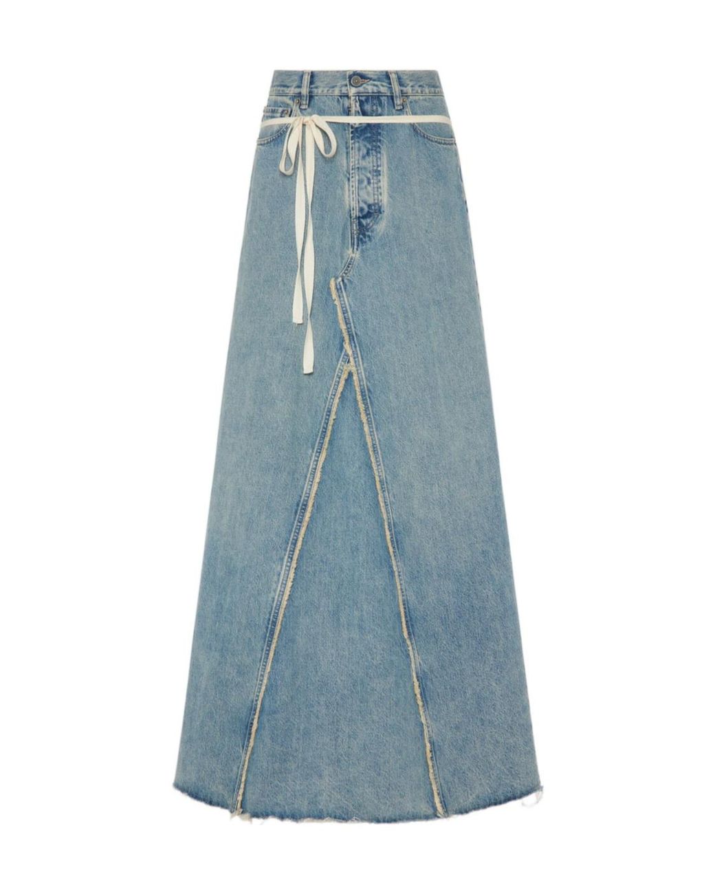 Maison Margiela Blue Raw Hem Denim Maxi Skirt