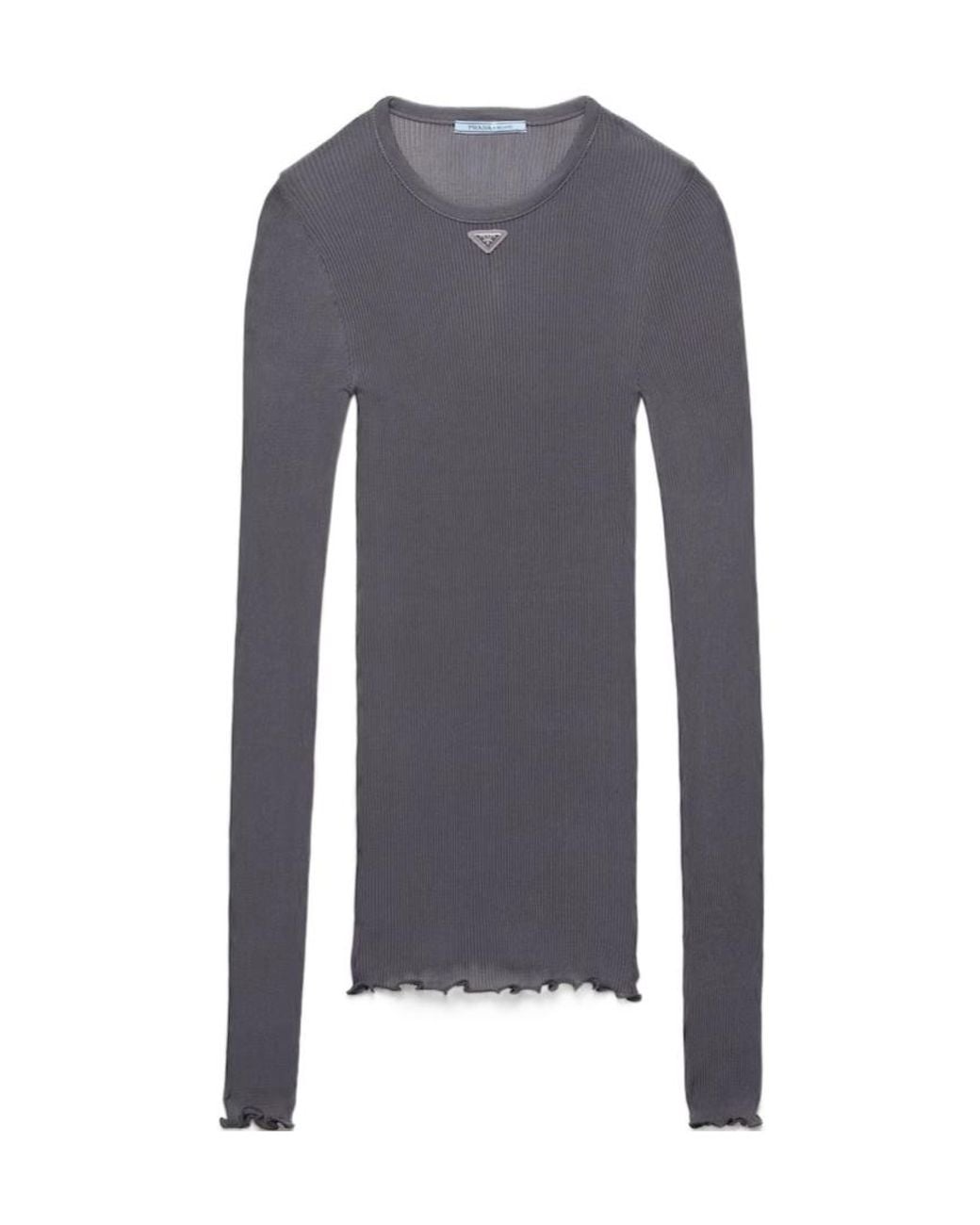 Prada Blue Ribbed Knit Top