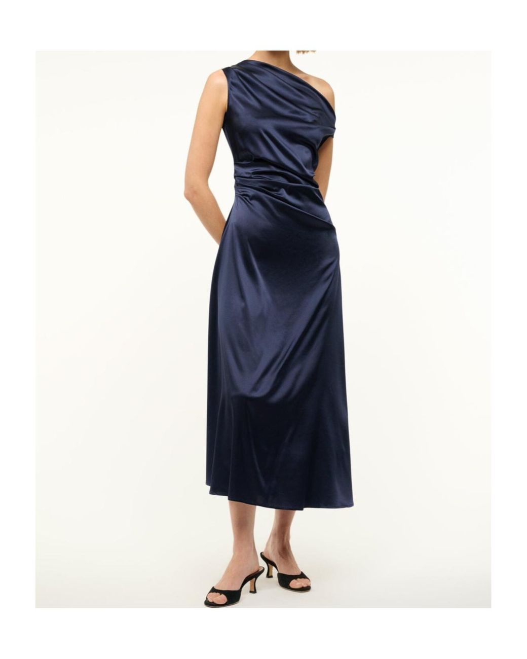 Staud Blue Phare Silk Dress