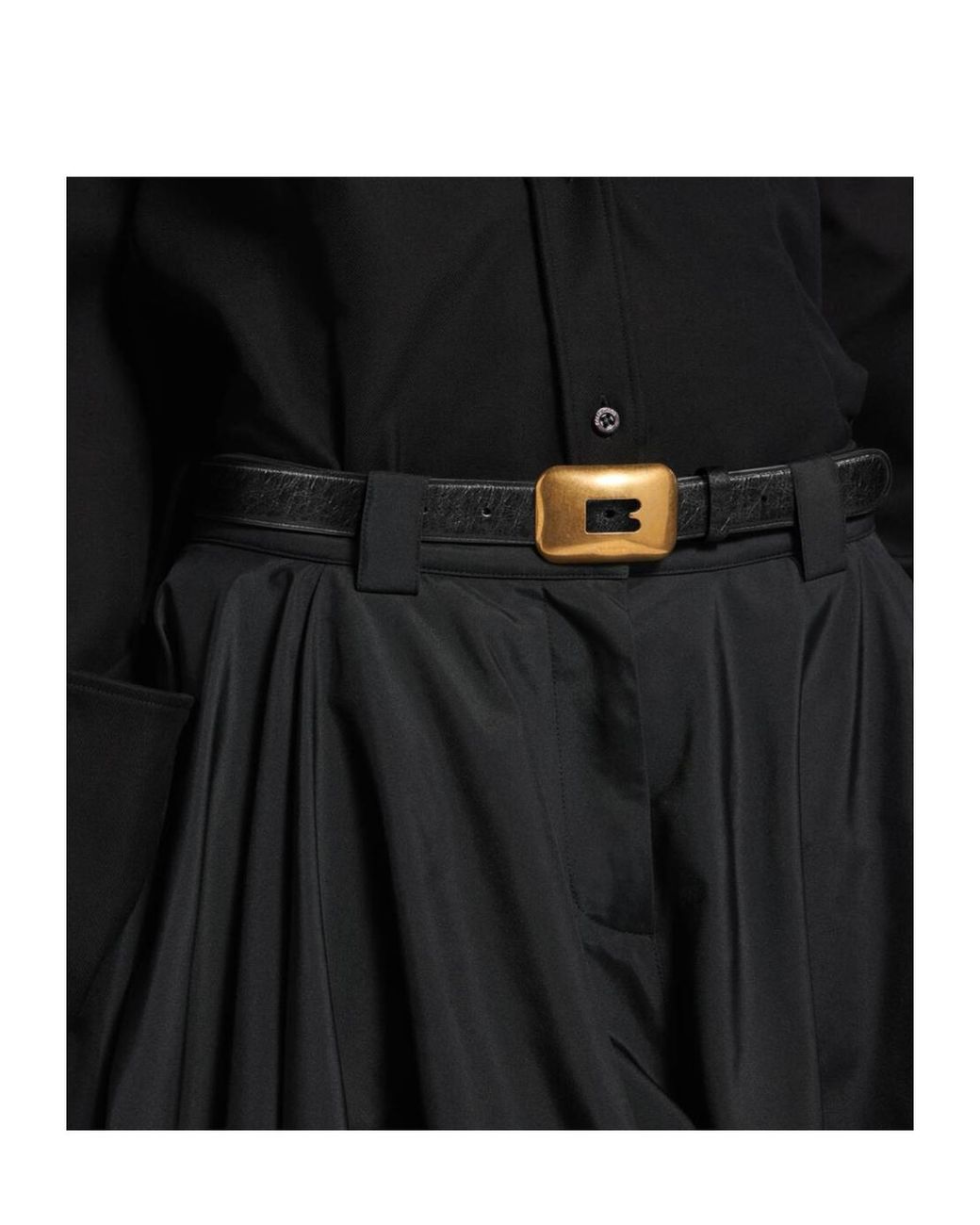 Balenciaga White Rectangular Buckle Belt