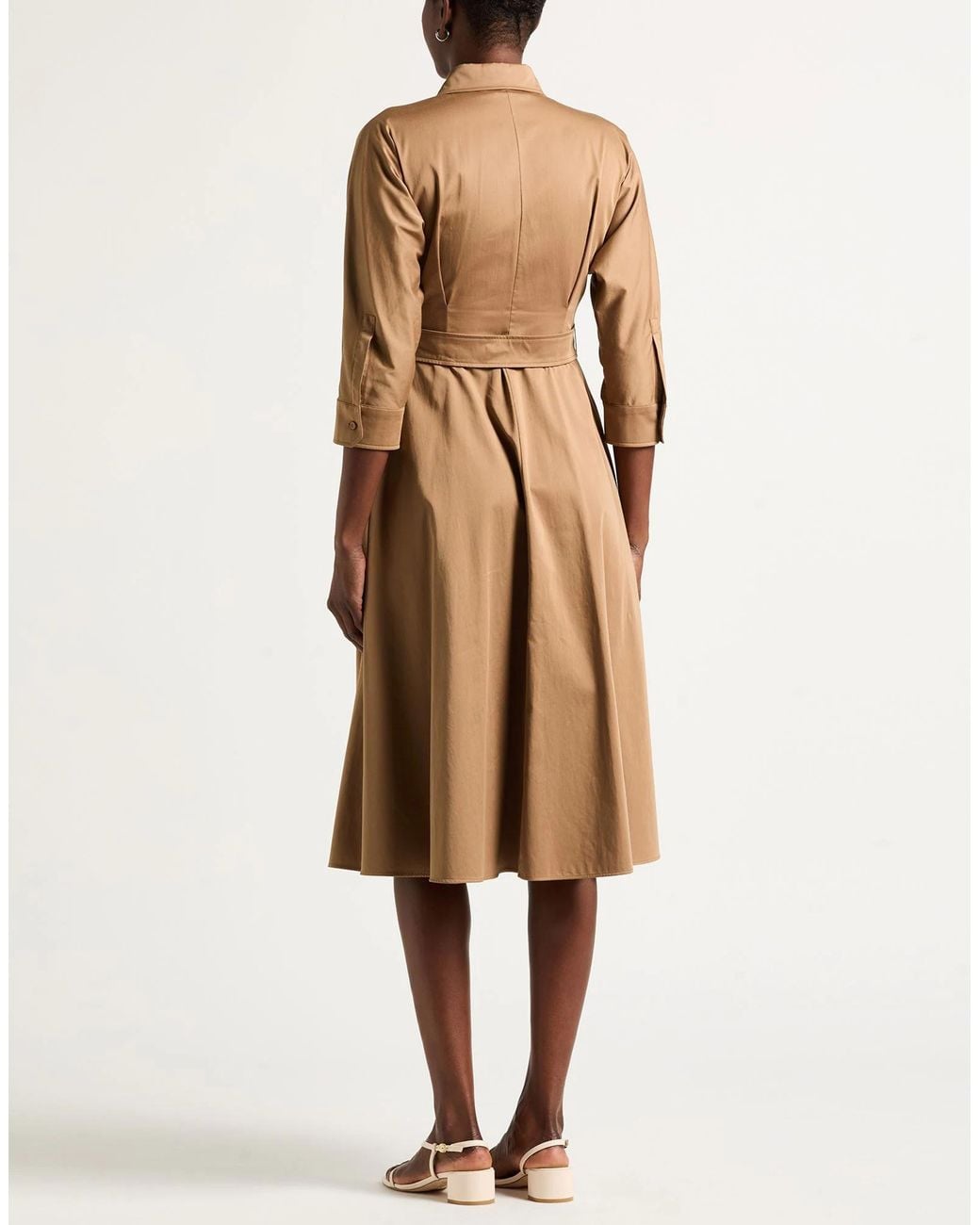 Max Mara Natural Minimalist Long-Sleeve Shirt Dress